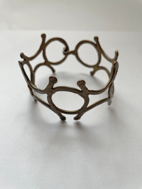 Vintage 1970’s Retro Artisan Made Brass Bracelet