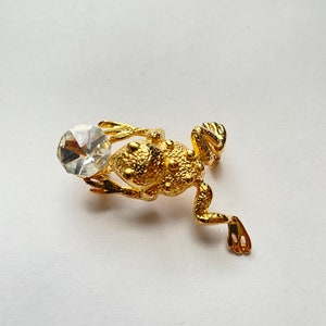 Vintage TISI grote strass kikkerspeld