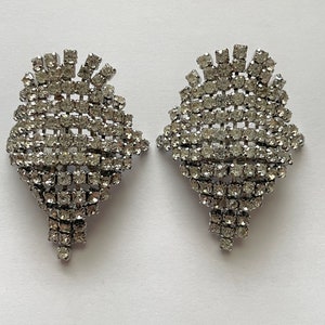 Vintage Clear Rhinestone Large Shoe Clips Musi
