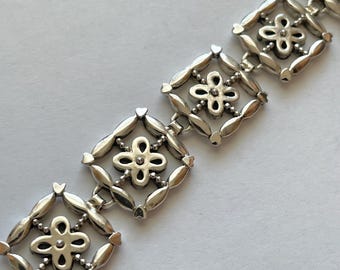 Pulsera de eslabones florales de plata esterlina Brighton SIN USAR