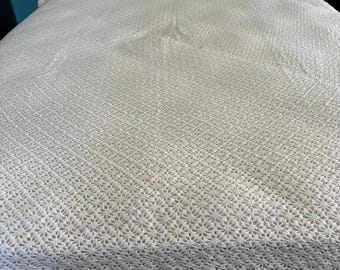 Vintage 9 Piece Full Size Crochet Coverlet Shams Dresser Scarves