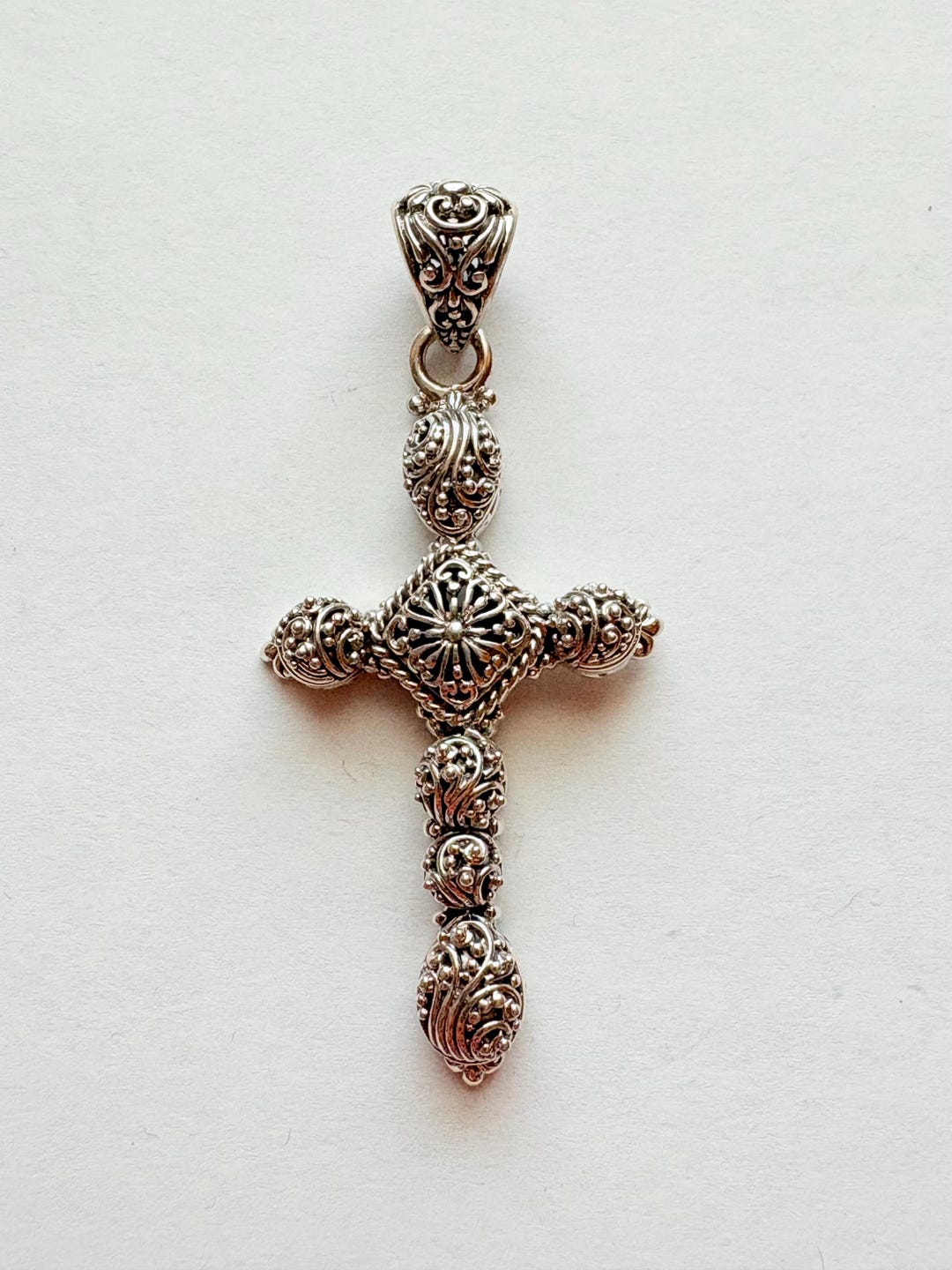 Vintage Sterling Silver SARDA Filigree Cross Pendant - Etsy