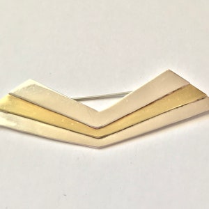 Vintage Sterling Silver Gold Vermeil Taxco Mexico Modernist Pin