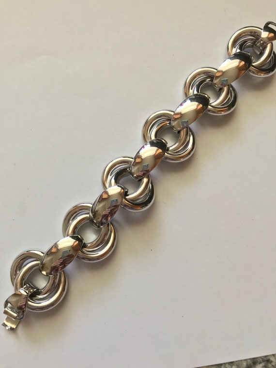 Vintage Silver Metal Napier Chunky Link Bracelet