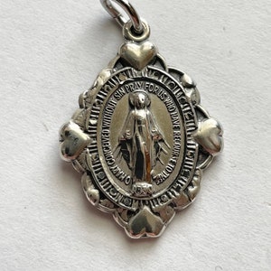 Vintage Sterling Silver Miraculous Medal Religious Medal