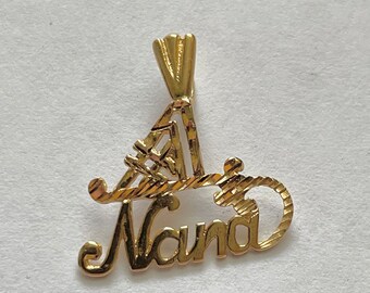 Colgante vintage NANA n.° 1 en oro de 14 k sobre plata esterlina