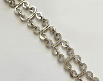 Vintage Anchor Link Chain Bracelet, Silver Tone, 7 Inches