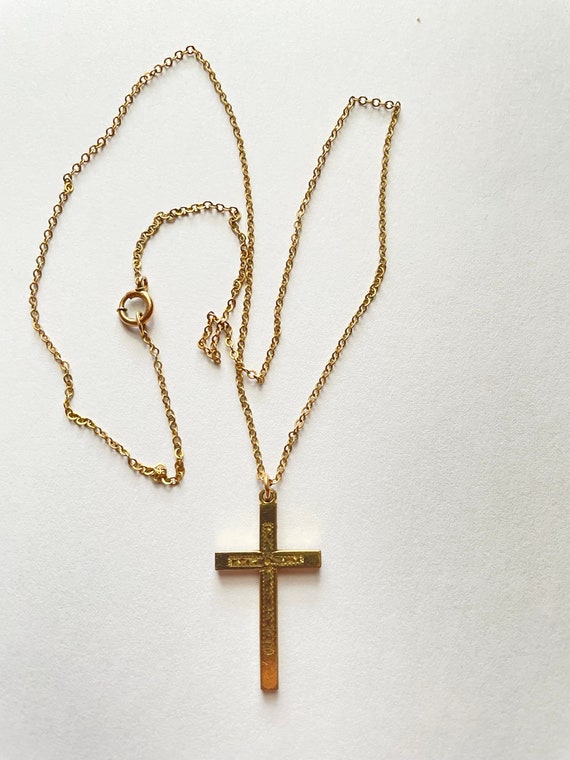 Art Deco Gold Filled Cross Necklace Carl Art