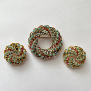 Vintage Sarah Coventry Song of India 1965 Kolczyki Pin i Clip