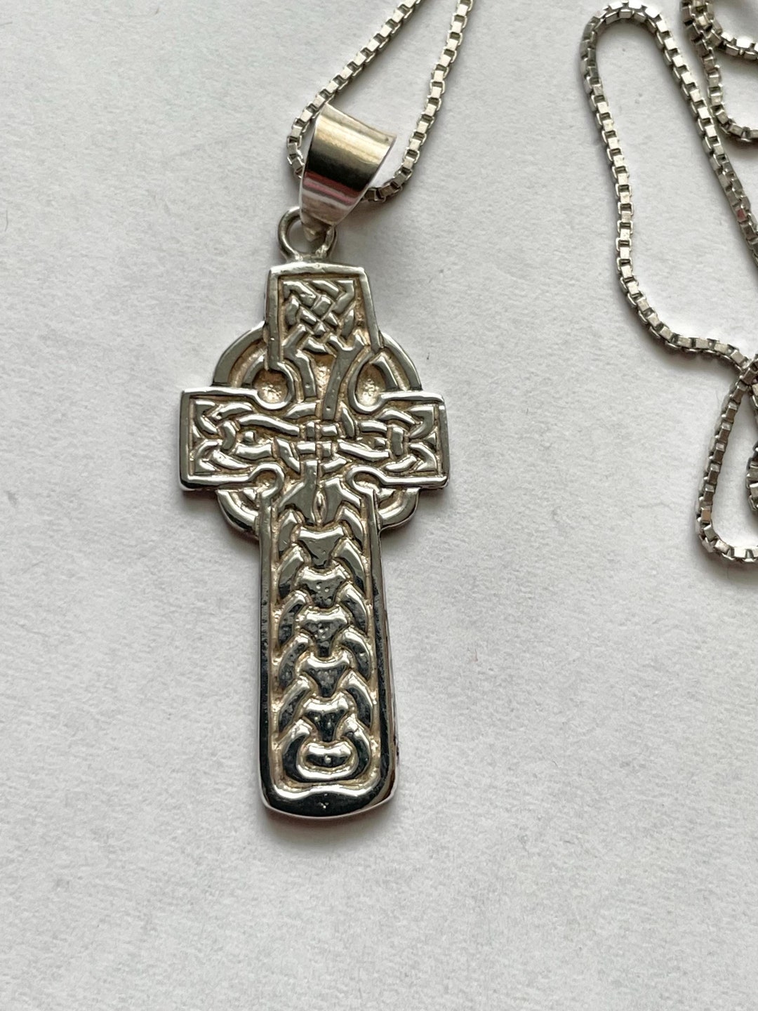 Vintage Sterling Silver Celtic Cross Pendant Necklace - Etsy