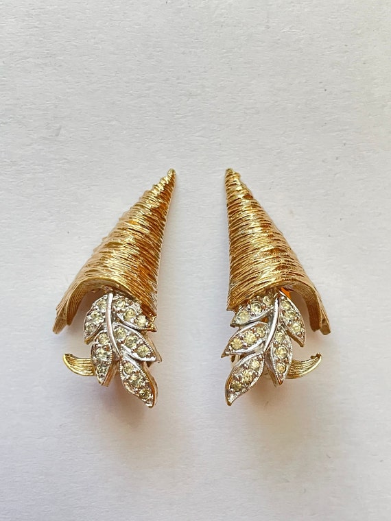 Vintage Panetta Rhinestone Clip Earrings Etsy