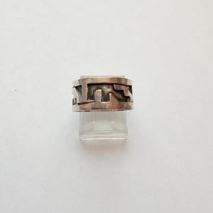 Vintage Sterling Silver Taxco Mexico CJB Tribal Band Ring size 6.5
