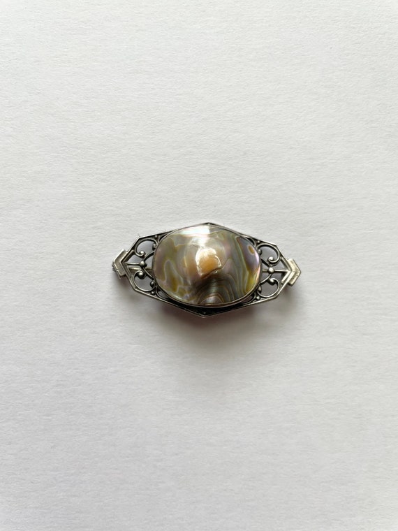Antique Victorian Sterling Silver Blister Pearl Pi