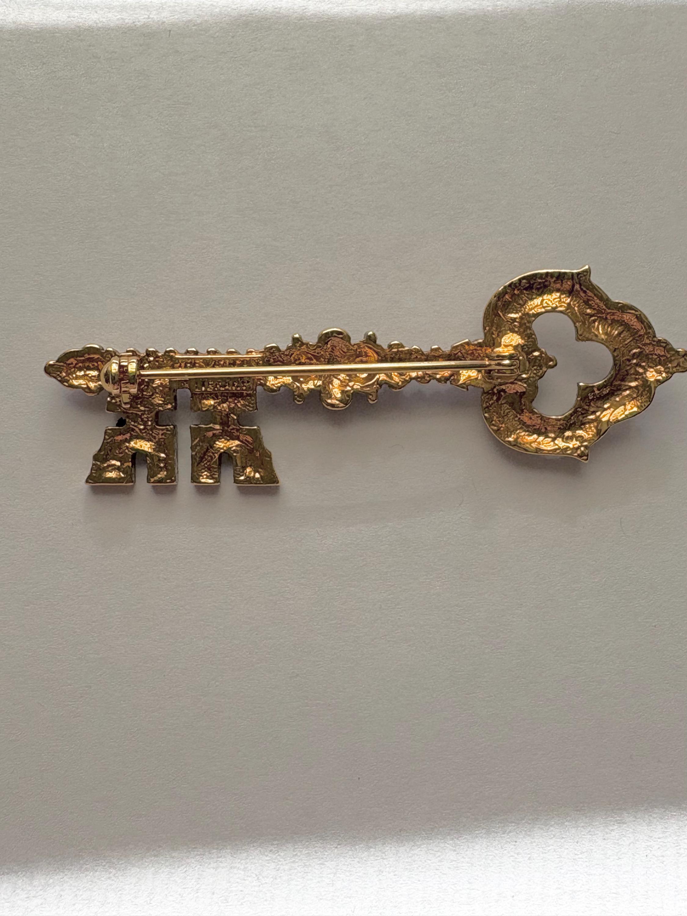 Vintage Gold Tone Signed Vatican Library Key Pin Brooch - Etsy
