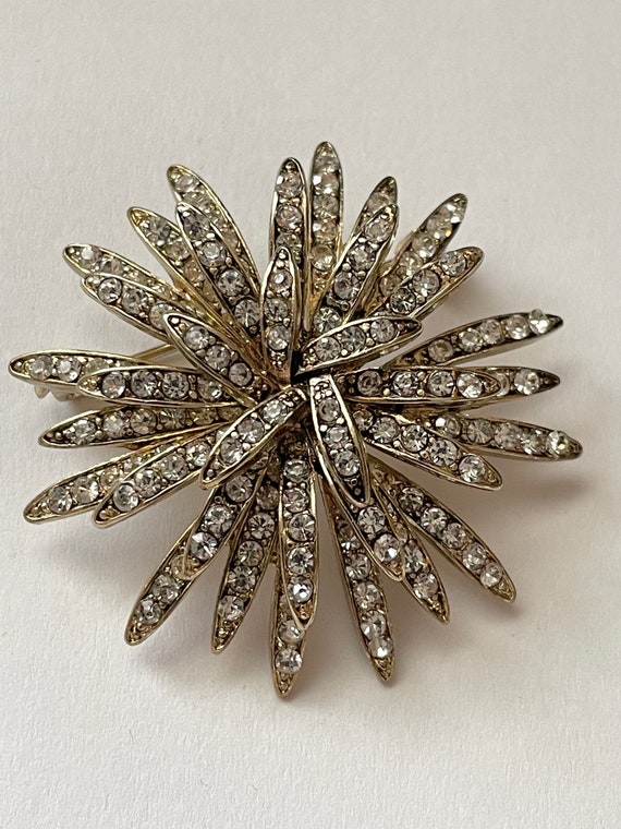 Vintage Atomic Fireworks Rhinestone Pin