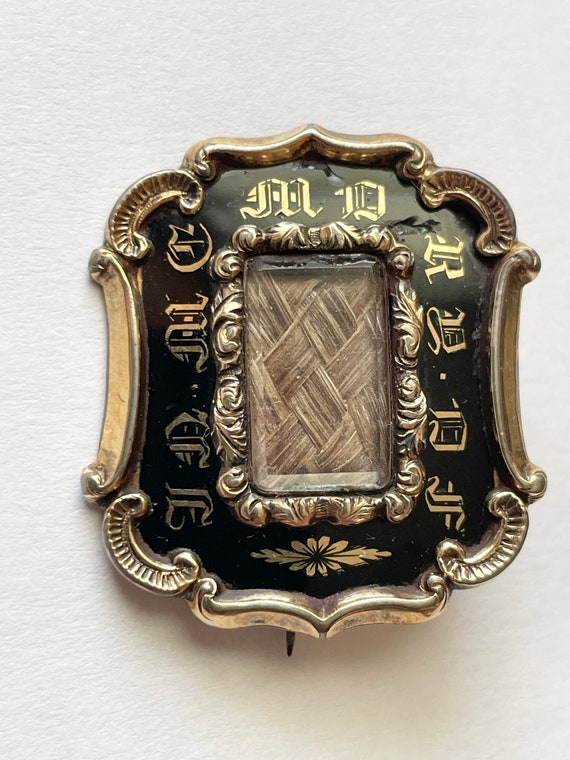 Antique Georgian Victorian Hair Mourning Pin Gem Antique Georgian Victorian Hair Mourning Pin Gem