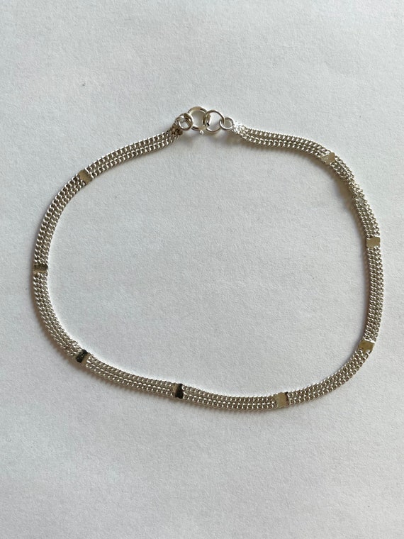 Vintage Sterling Silver Double Chain Bracelet