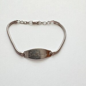 Vintage Sterling Silver GERTRUDE Monongam ID Bracelet