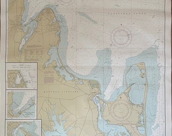 Vintage Martha’s Vineyard Eastern Part Nautical Map NOAA Massachusetts 34x42