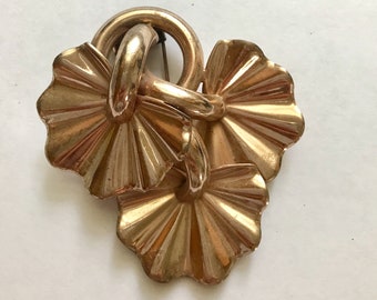 Vintage Rose Gold Sterling Silver MONET Large Fur Clip