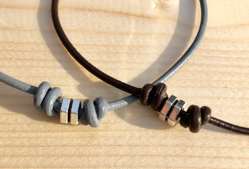 Men/'s Ankle Bracelet Leather Anklet Silver Plated Bead Anklet Knots Anklet Men/'s Body Leather Jewellery