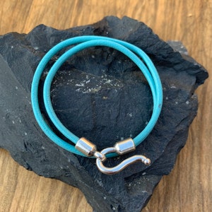 Wrap Leather Bracelet Women Men Bracelet Unisex Boho Bracelet Minimalist Leather Bracelet Silver Plated Hook