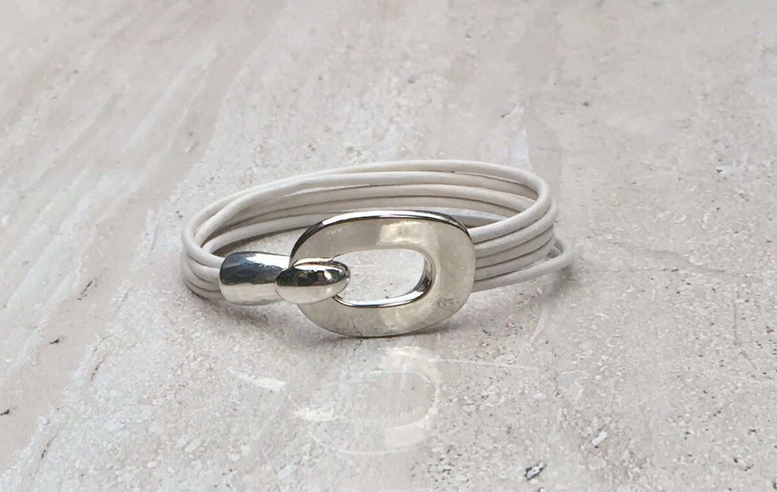 White leather wrap bracelet Clearance