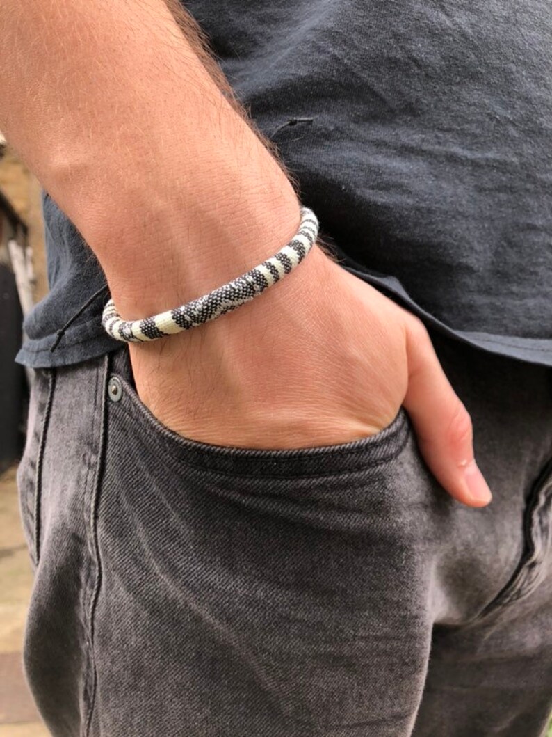 Men/'s Cord Bracelet Surfer Bracelet Cotton Rope Bracelet Beach White And Black Bracelet Colourful Bracelet Summer Jewellery Gift For Men