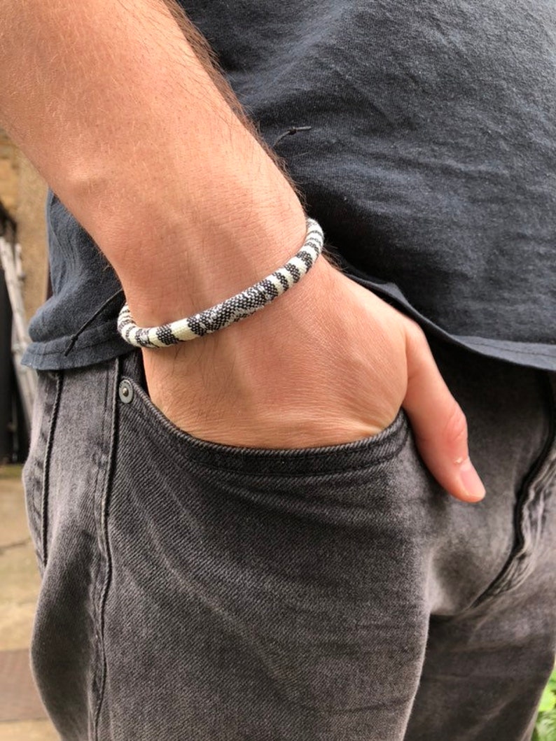Men/'s Cord Bracelet Surfer Bracelet Cotton Rope Bracelet Beach White And Black Bracelet Colourful Bracelet Summer Jewellery Gift For Men