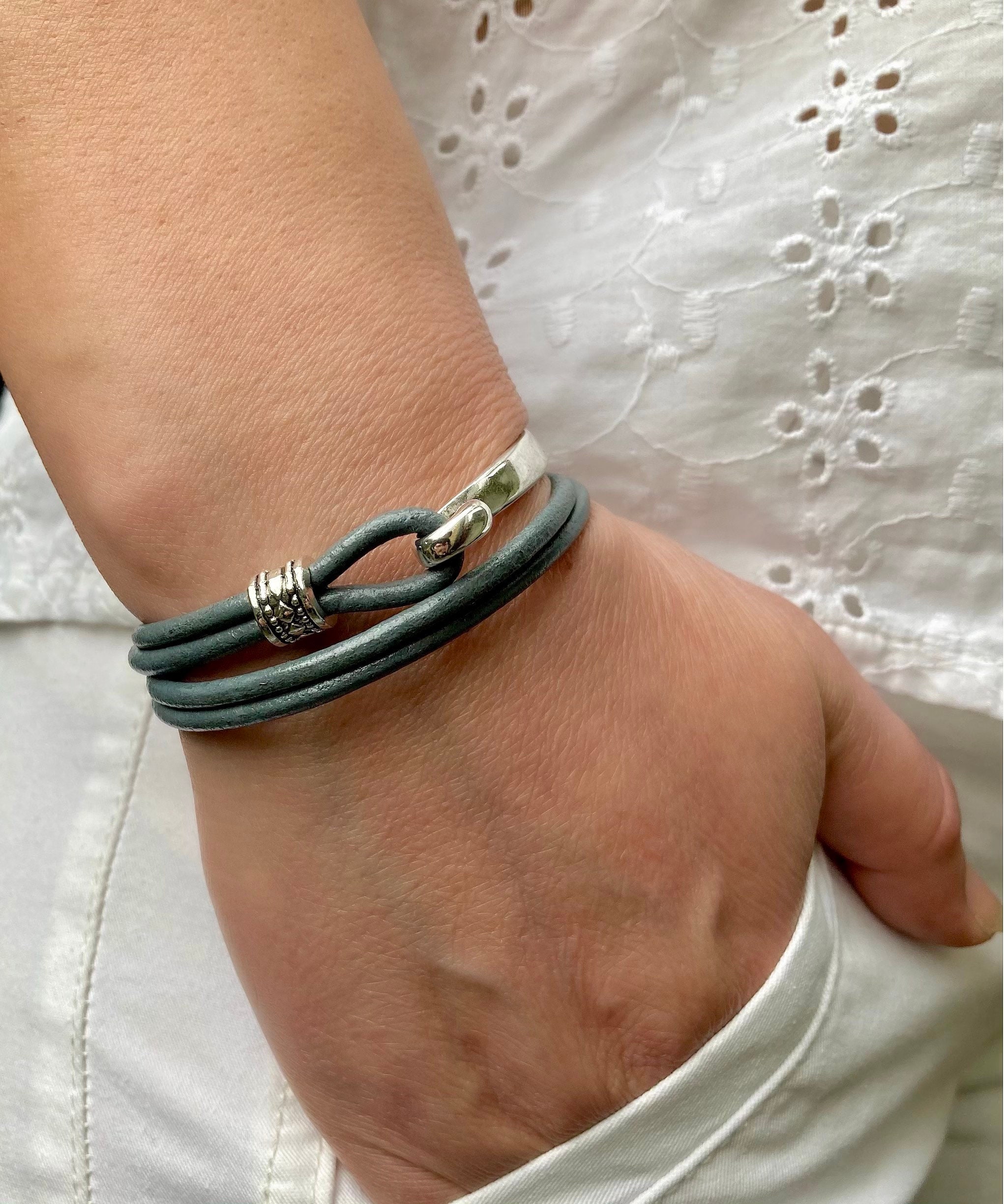 Womens Leather Bracelets Etsy