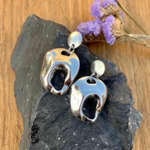 Silver Plated Geometric Earrings: Statement Dangle Earrings