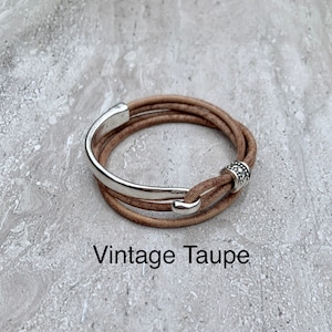 Womens Leather Bracelet Wrap Boho Bracelet Layered Leather Cord Bracelet Gift For Women image 5