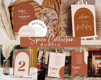 Sjabloon bruiloftsuitnodiging herfst: Spice Collection (doe-het-zelfcanva)
