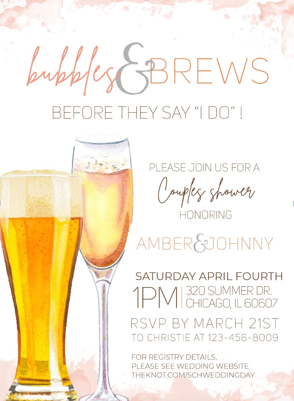 Bubbles and Brews Before They Say I Do Couples Coed Bridal Etsy