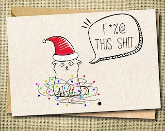 Funny Cat Holiday Card: Funny Christmas Greeting