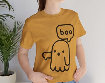 Thumbs Down Ghost T-Shirt: Funny Spooky Halloween Tee