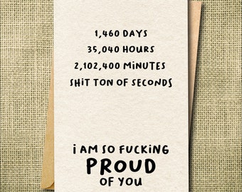 Funny Sobriety Anniversary Card, Recovery Milestone Gift, Proud of You (A2 Card)