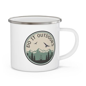 Hiking mug, Enamel Mug, Trail hiker, Backpacker Gift, Mountain Climber Mug, Camping Mug, Travel Mug, Forest Mug, Outdoor mug, Mountain Mug image 7