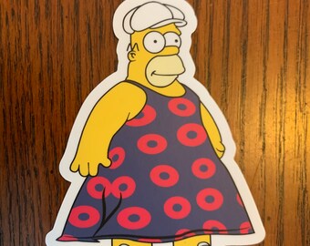 Fat Homer Sticker, Fishman Donuts, Fishman Donut Dress, Phish Sticker, Homer Simpson Sticker, Fun Sticker, Sticker Packs, Sticker Sheet