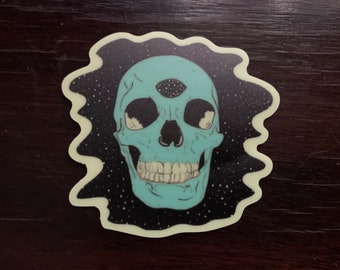 Glow in the Dark Stickers, Skull Sticker, Space Sticker, Glow in The Dark Stars, Skull Sticker Small, Space Gifts, NASA Gifts, Glow in dark