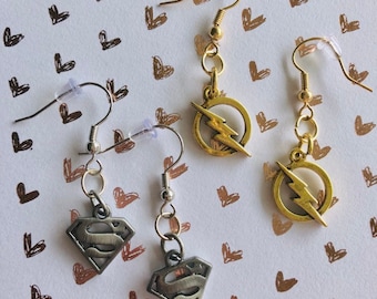 DC Earrings || The Flash, Superman/Supergirl