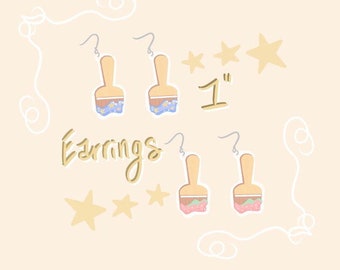 Neopet Paintbrush Earrings