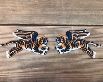 Embroidered + Vintage 1950's Flying Tigers With Wings + Sew On Patch