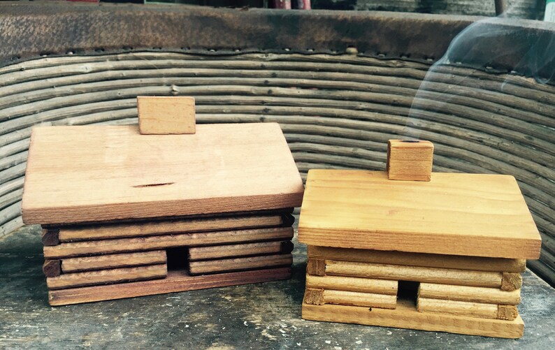 Small Handmade Log Cabin Incense Burner With 100 Natural Etsy