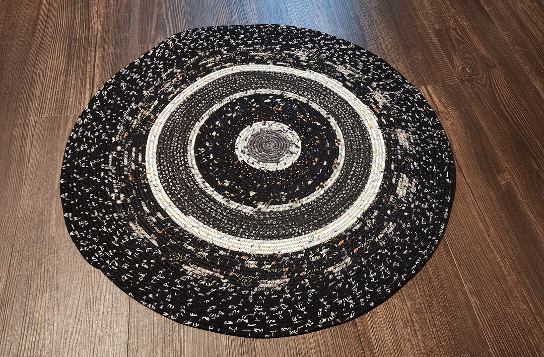 Fabric Wrapped Rope Round Area Rug - Etsy