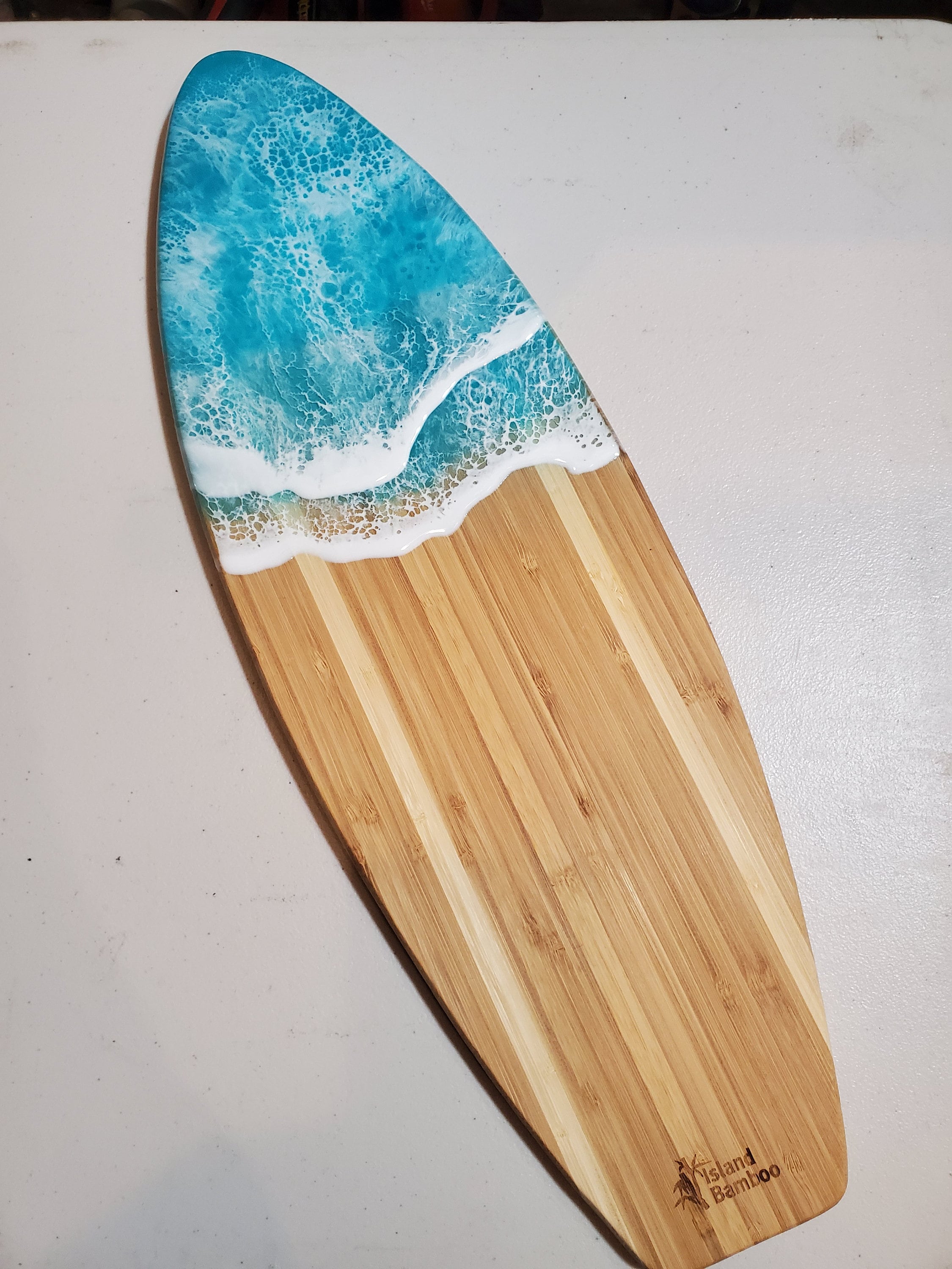 Surfboard Epoxy Resin Wave Bamboo Wood Cutting Cheese Board -  Israel