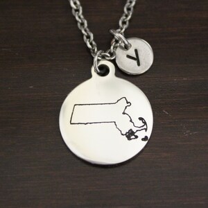 Massachusetts Necklace - MA Necklace - Massachusetts Jewelry - MA Jewelry - Massachusetts Lover-State Necklace-Home Necklace-US State-I/B/H