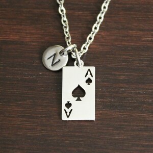Ace Card Necklace - Card Game Lover Gift - Card Game Lover - Poker Player Gift - Ace Card Jewelry - Playing Card Charm - Card Necklace-I/B/H
