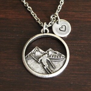 Skier Necklace - Ski Necklace - Sports Necklace - Athlete Necklace - Sports Player - Athlete Gift - Skier Jewelry - Ski Jewelry - Alp-I/B/H