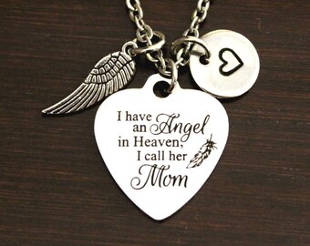 I Have An Angel In Heaven Mom - Her Angel - Memorial Necklace - Mom Memorial - Grandma Memorial - Daughter Memorial - Sister - Friend-I/B/H